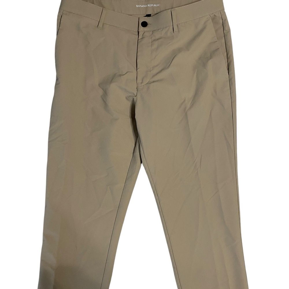 Banana Republic 34x30 Khaki Performance Pants Mens Slim Golf Travel
